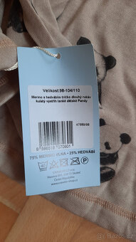 Nové Crawler tričko s dl. rukávem 98/104 merino - 3