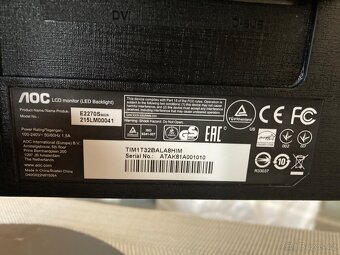 Monitor AOC E2270SWN - 21,5" Full HD na prodej (možná sleva - 3