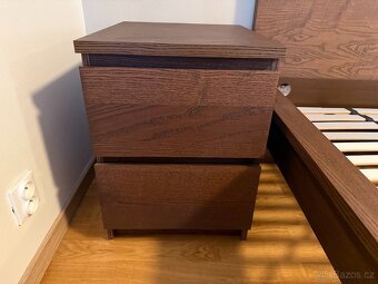Postel MALM 160x200,noční stolky a komoda - 3