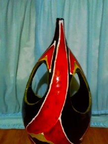 Luxusní váza keramika ART-DECO zajímaví tvar. - 3