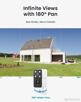 VNITŘNÍ VENKOVNÍ WIFI KAMERA IEGEEK BATERIOVÁ OTOČNÁ 180° - 3