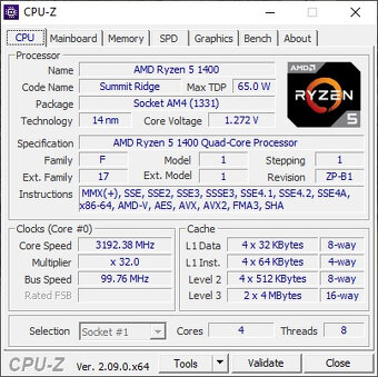AMD RYZEN 5 1400 - 3
