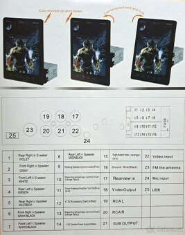 1DIN LCD bluetooth 9,5inch dotykové multimediální vertikální - 3