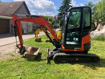 Prodám minibagr Kubota U27 s nulovým přesahem zádě - 3