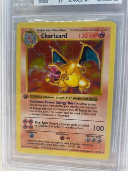 Edice Shadowless Charizard s hodnocením BGS 6.5 Holo vzácná - 3