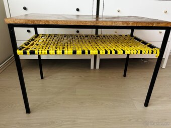 Retro vintage starý stůl s výpletem - 3