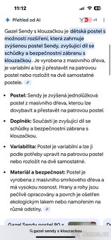 Vyvýšená postel Gazel Sendy s klouzačkou - 3