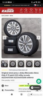 Alu kola mercedes W222 S class 5x112r19 zimní - 3