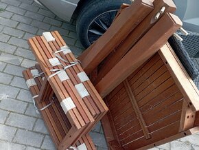 Stůl dřevo teak + 4 x židle PC 16 tis. Kč - 3