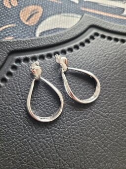 Nové dámské stříbrné náušnice oválné slzy slzicky 3 cm nové - 3