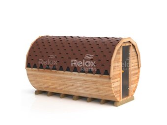 Finská sudová sauna 3,5 m s předsíní - 3