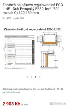 Zárubeň obložková EGO LINE - Dub Evropský B639 levé 80cm - 3