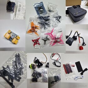 Různé analog FPV věci (2 rozložené drony, 2 brýle, ovladač, - 3
