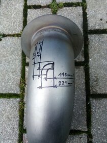 Nerezové INOX koleno s přírubou, Průměr 104,5mm,  plech 2mm - 3