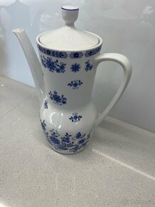 Bílá čajová konvice na čaj s modrým vzorem Seltmann Weiden - 3