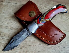 barevný kapesní Damaškový nůž CLASSIC 16,5cm ručně vyrobeno - 3