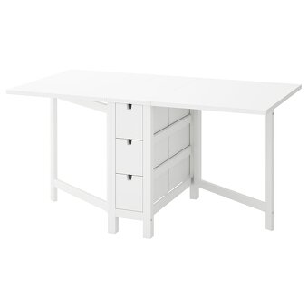 Jídelní stůl rozkládací bílý IKEA NORDEN - 3