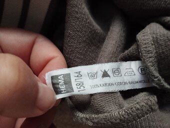 Šedá bavlněná mikina Hema vel. 158 - 3