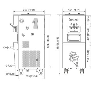 Zmrzlinový stroj 2+1 Mix 380V - 3