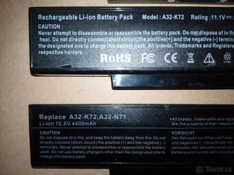 baterie A32-K72 pro notebooky Asus X72,K73,X77 a další (2h) - 3