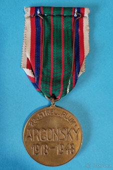 Pamětní medaile 22. střeleckého pluku Argonského velmi pěkná - 3