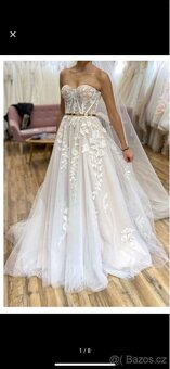 Boho romantické svatební šaty s krajkou - 3