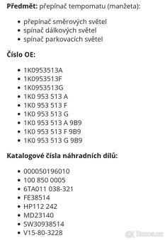 Páčka tempomatu VW a Seat - 3