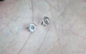 Nové dámské stříbrné náušnice třpytivé s Perličkami - 3