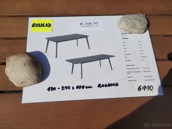 Rozkládací jídelní zahradní stůl 180-240x100cm - 3