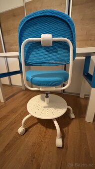 Psací stůl Ikea Pahl 128x58cm a modrá židle Vimund - 3