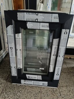 Okna PVC antracit/bílá, nová, dvojsklo, Mix rozměrů - 3