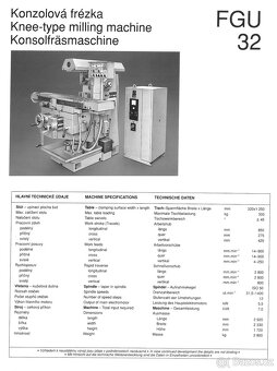 Konzolová frézka FGU32 - 3