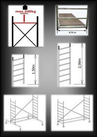 Pracovní věž / lešení Eurosolo-S4 (pojízdné) - NOVÉ - 3