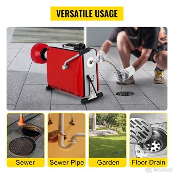 Stroj na čištění odpadů 390W s 16 mm pérem 12,5 m - nový - 3