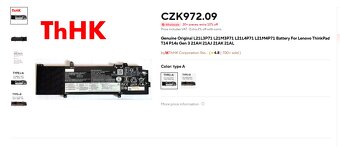 Náhradní baterie pro Lenovo ThinkPad T14 - 3