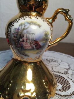 Porcelánový svícen.... zlacený značený Český porcelán - 3