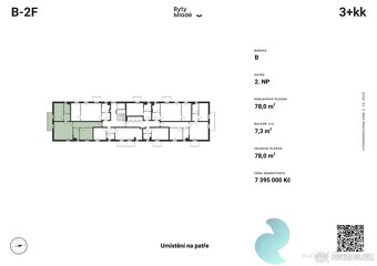 Byt B-2F, 3+kk, balkon - 3