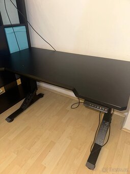 Polohovací herní stůl, elektrický/černý - 3