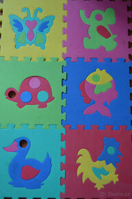 kobercové pěnové puzzle se zvířátky 93 x 62 cm - 3