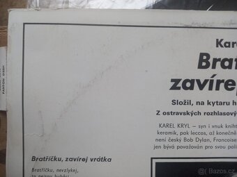 Karel Kryl – Bratříčku, Zavírej Vrátka (LP) 1969 - TOP STAV - 3