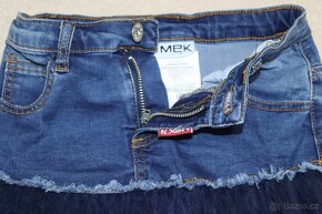 Parádní džínovo-tylová sukně MEK vel. 122/128 - 3