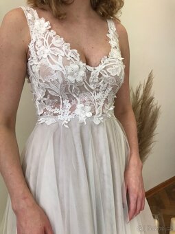 Svatební šaty nové S, M - 3