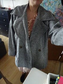 Dámský šedý kabát - velikost 40, nový - 3