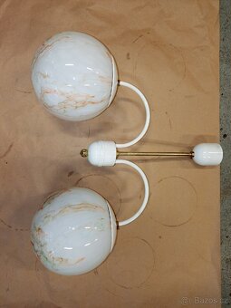 Retro dvojitý lustr – skleněné koule - 3