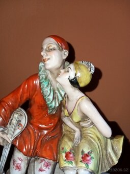 Sousoší. Pierot s Kolombínou ART-DECO - ROYAL DUX - 3