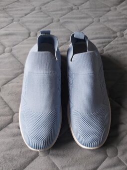 Dámské prodyšné pletené boty, slip on boty vel.40 světlemodr - 3