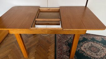Retro rozkládací stůl – masivní, zachovalý - 3