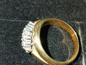 Zlaty damsky prsten Diamanty Punc 0,585 Rozmer 55 - 3