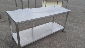 Nerezový stůl 175x70x90 cm se sp. polici - 3