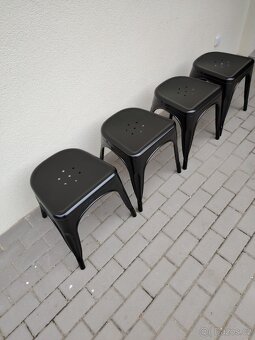 Nové gastro židle Paris, kov, černá, 4 kusy - 3